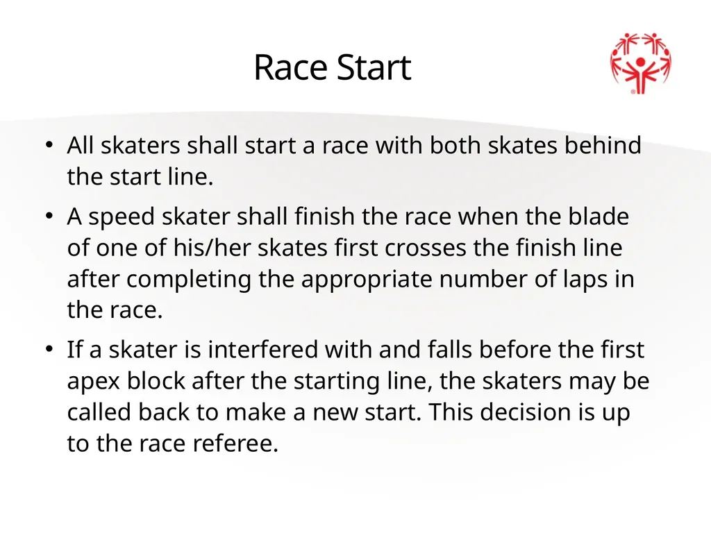 Speed Skating Official Rules 2 A picture paints a - slide 13 of 20