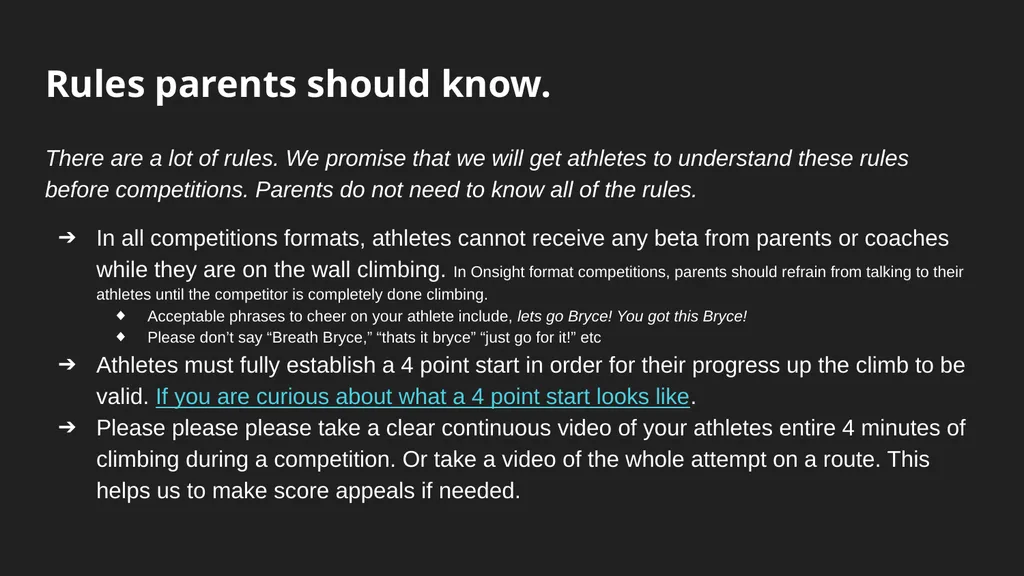 GUIDE TO COMPETING USA Climbing Competitions - slide 15 of 15