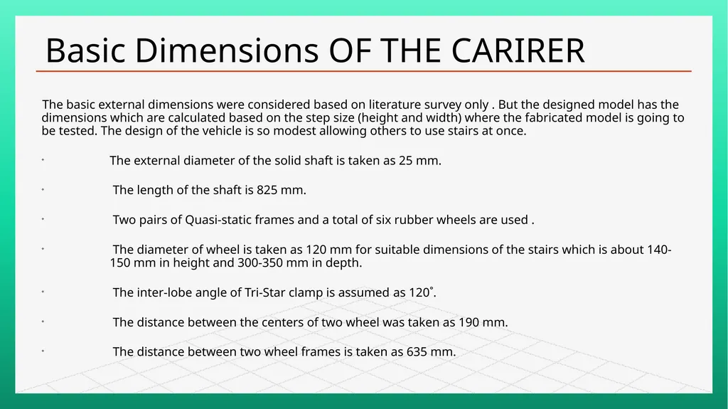 Project On Tri-Wheel Stair Case Climbing Hand and - slide 9 of 18