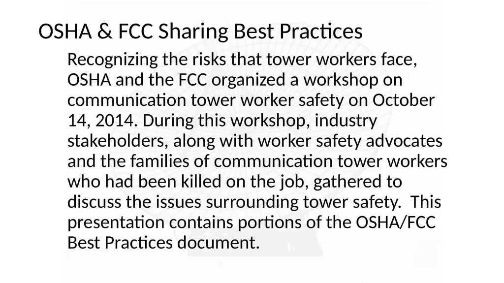 Tower Safety Austin, TX August 11, 2016 Sim A. - slide 9 of 26