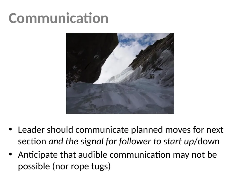Mountaineering Refresher Brian Hendrickson MITOC - slide 19 of 20