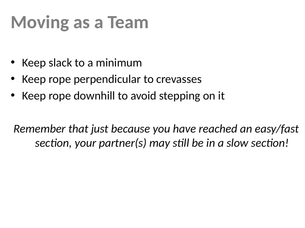 Mountaineering Refresher Brian Hendrickson MITOC - slide 17 of 20