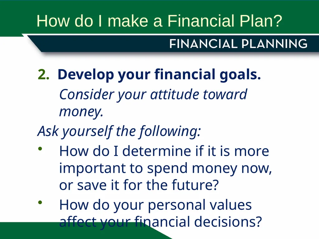 Financial Planning More than budgeting More than - slide 6 of 10