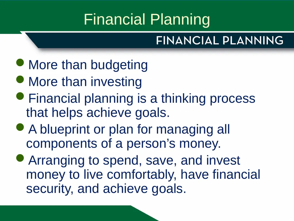 Financial Planning More than budgeting More than - slide 2 of 10