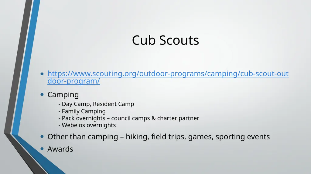 Outdoor Program Planning Outdoor Program – who, - slide 7 of 28