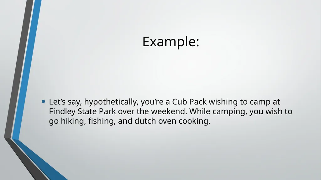 Outdoor Program Planning Outdoor Program – who, - slide 18 of 28