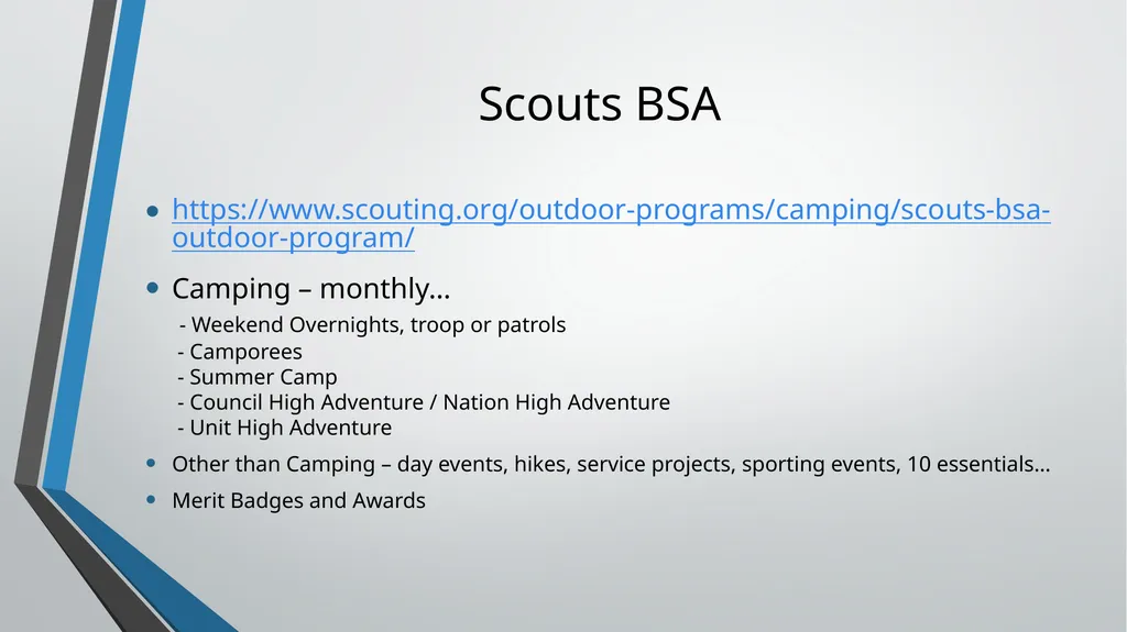 Outdoor Program Planning Outdoor Program – who, - slide 8 of 28