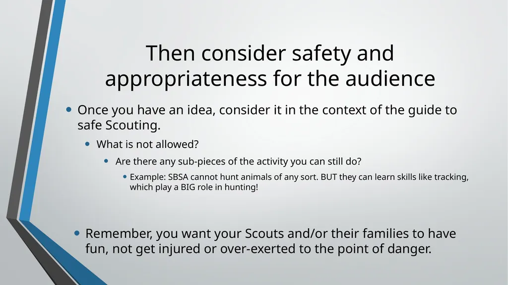 Outdoor Program Planning Outdoor Program – who, - slide 15 of 28