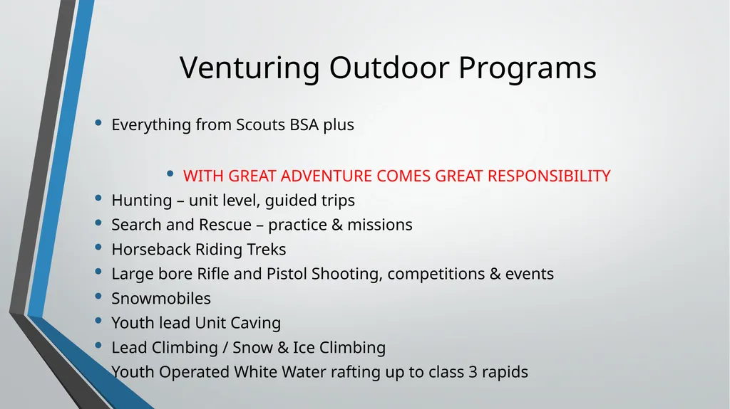 Outdoor Program Planning Outdoor Program – who, - slide 9 of 28