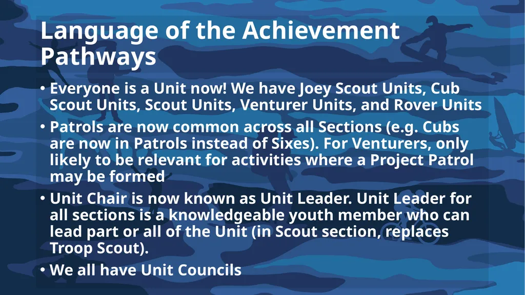 Introduction to Achievement Pathways For Venturers - slide 7 of 39