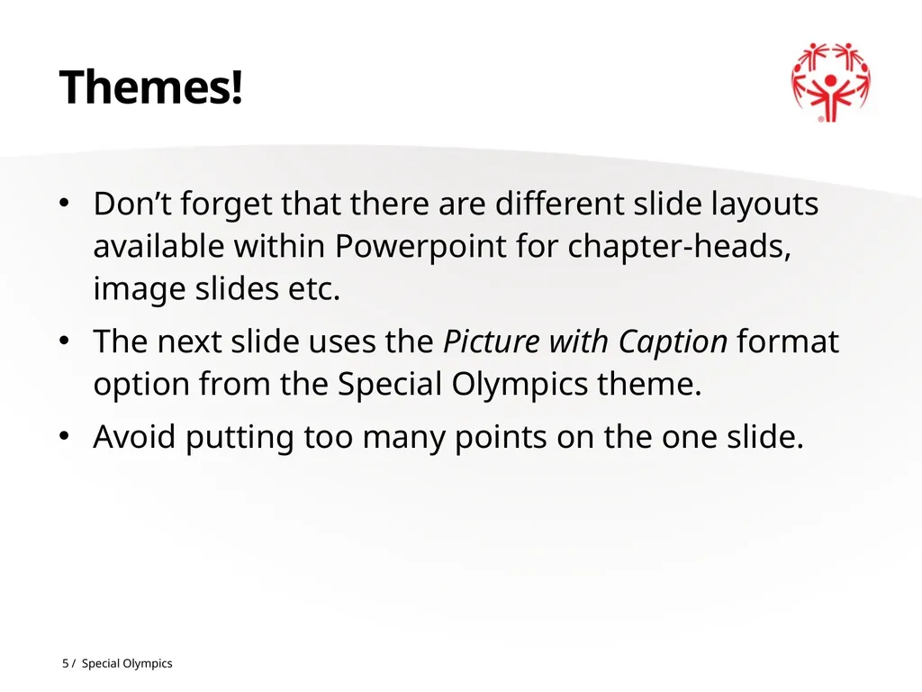 The Special Olympics powerpoint template Some tips - slide 5 of 11
