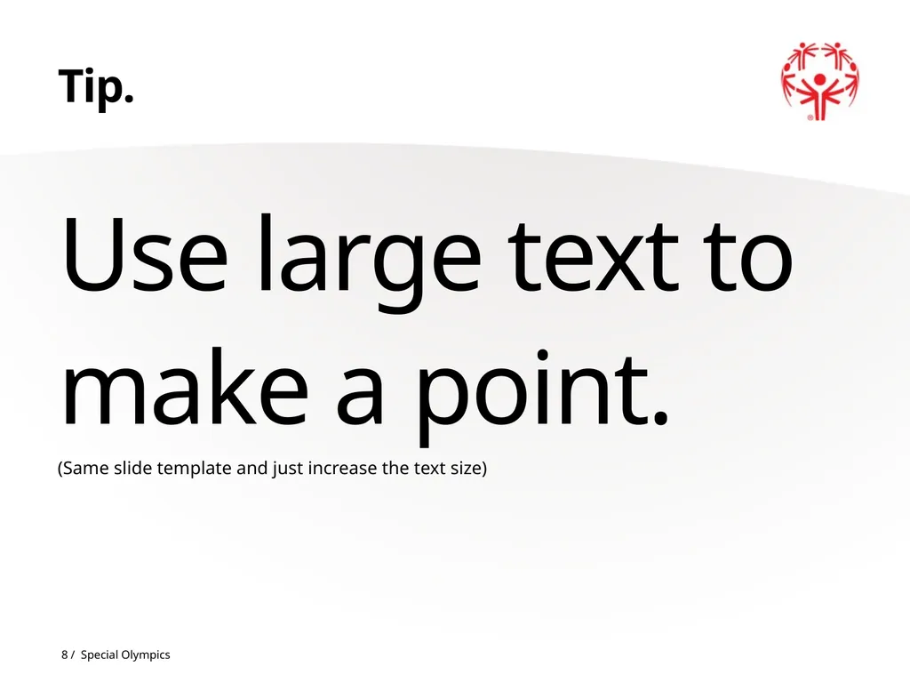 The Special Olympics powerpoint template Some tips - slide 8 of 11
