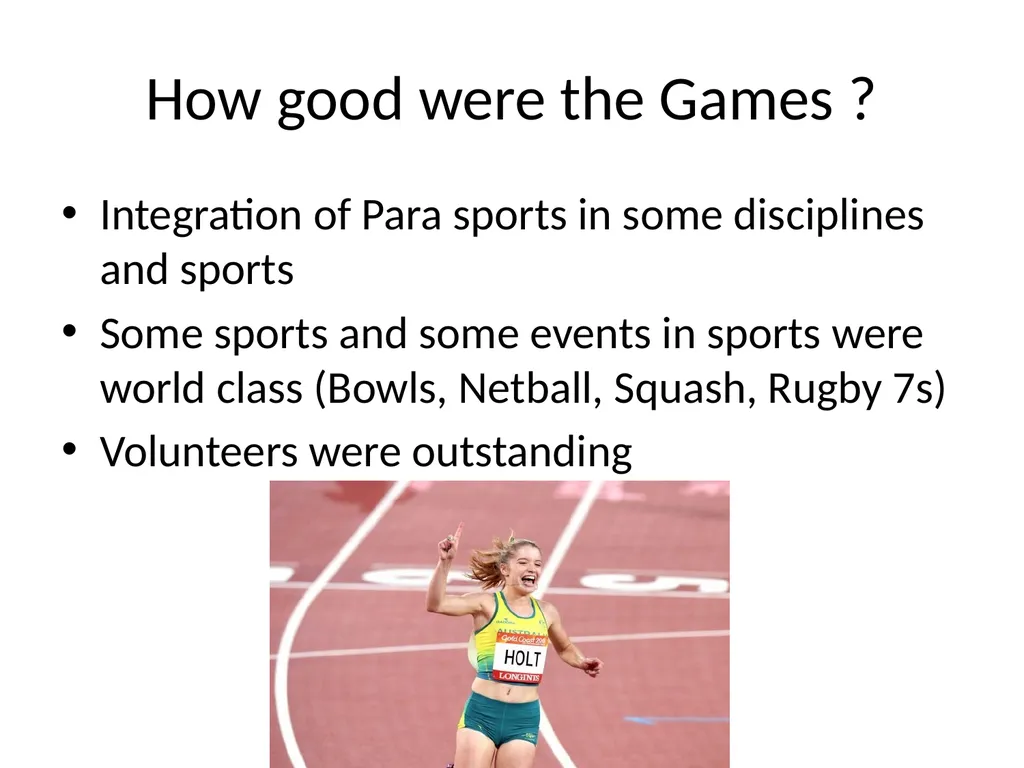 Lessons learned from Gold Coast 2018 and what - slide 15 of 32