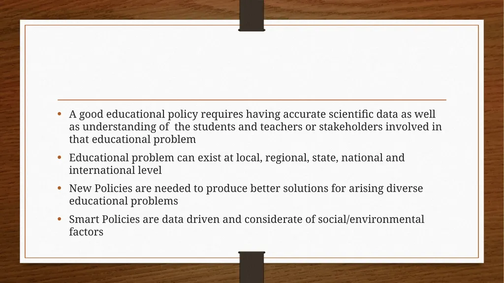 Relationship between Policy and Education Dr V. - slide 10 of 80