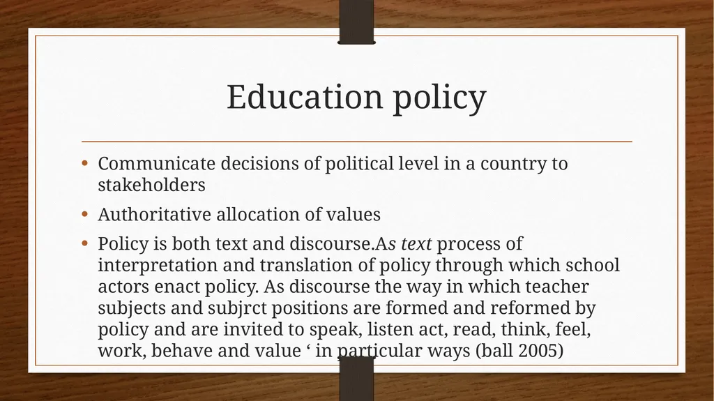 Relationship between Policy and Education Dr V. - slide 14 of 80