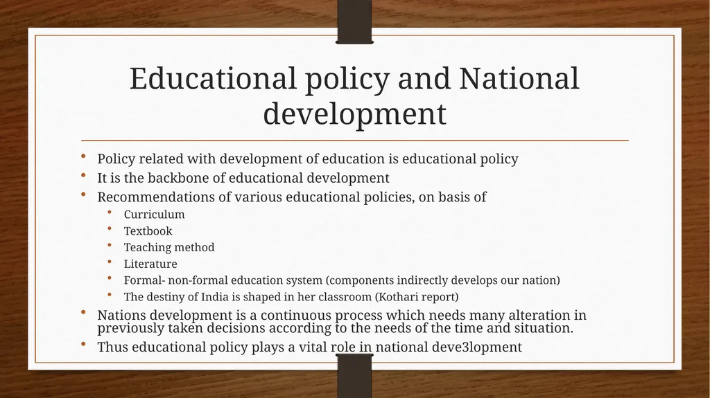 Relationship between Policy and Education Dr V. - slide 26 of 80