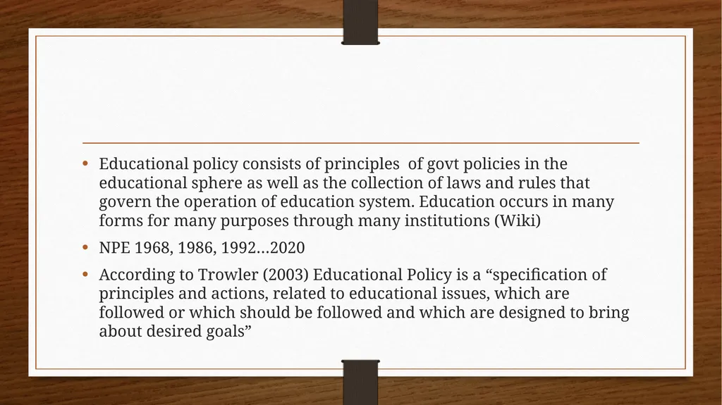 Relationship between Policy and Education Dr V. - slide 28 of 80