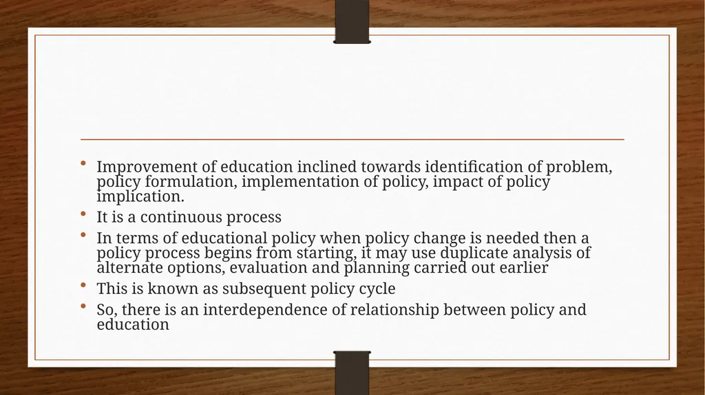 Relationship between Policy and Education Dr V. - slide 18 of 80