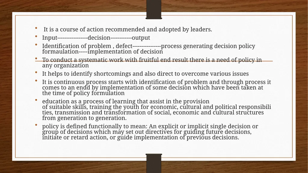 Relationship between Policy and Education Dr V. - slide 11 of 80