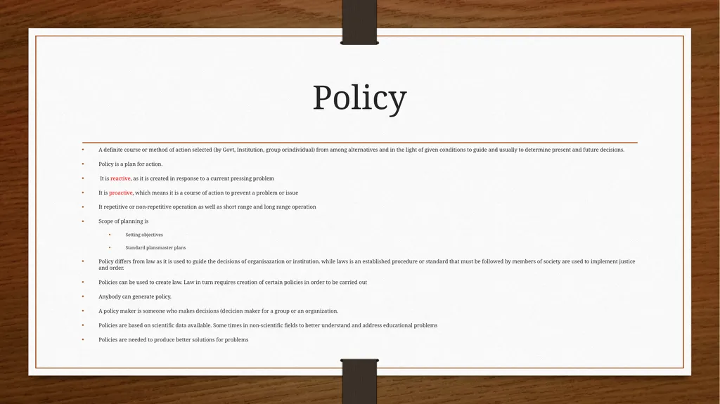 Relationship between Policy and Education Dr V. - slide 4 of 80