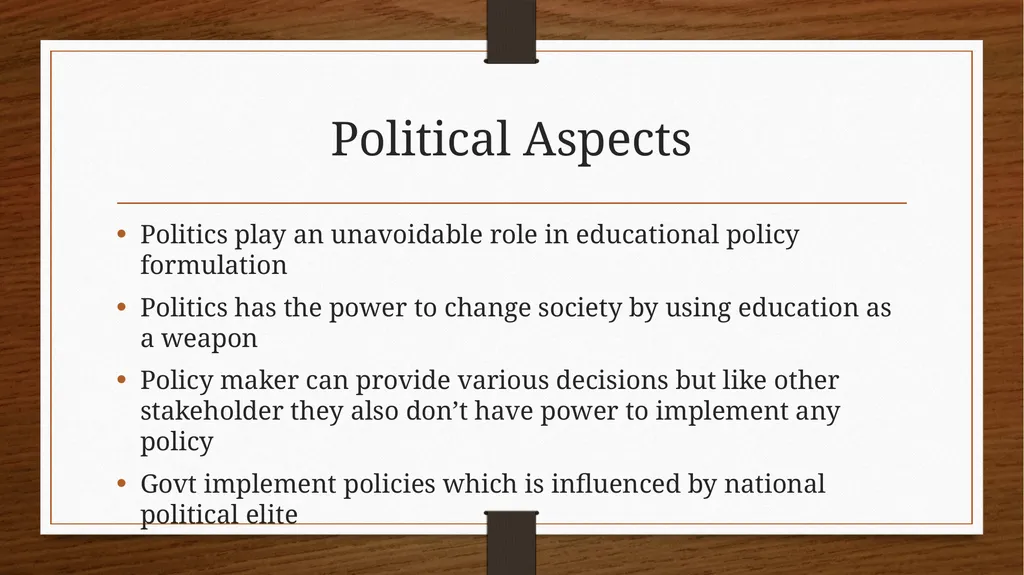 Relationship between Policy and Education Dr V. - slide 35 of 80