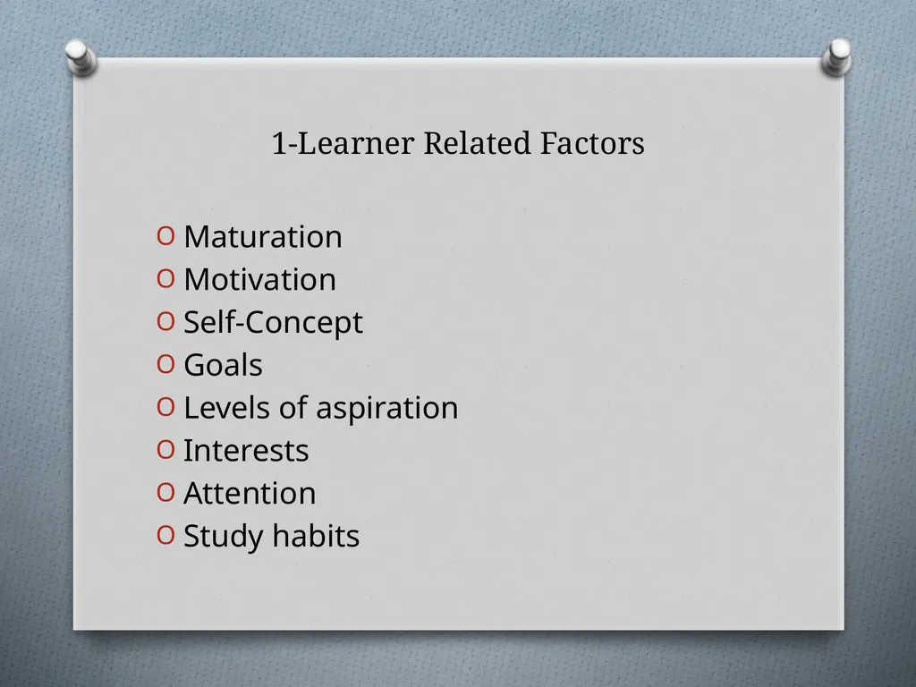Learning: Concept, Nature and Factors Influencing - slide 14 of 17