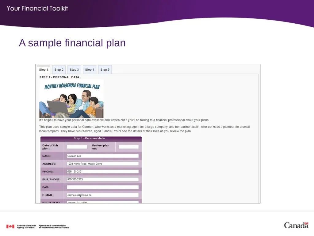Financial planning Agenda Start time: ____ Break - slide 14 of 30