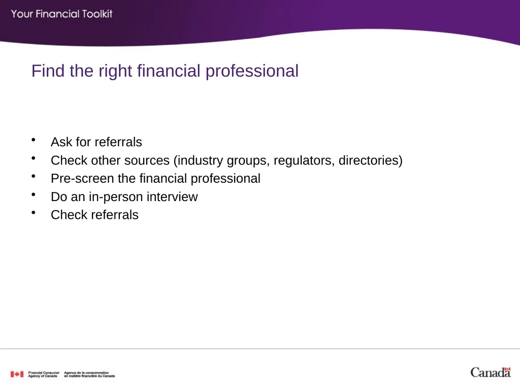 Financial planning Agenda Start time: ____ Break - slide 19 of 30