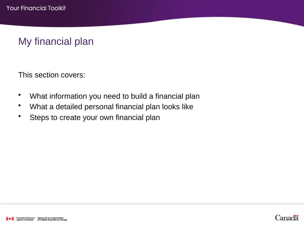 Financial planning Agenda Start time: ____ Break - slide 11 of 30