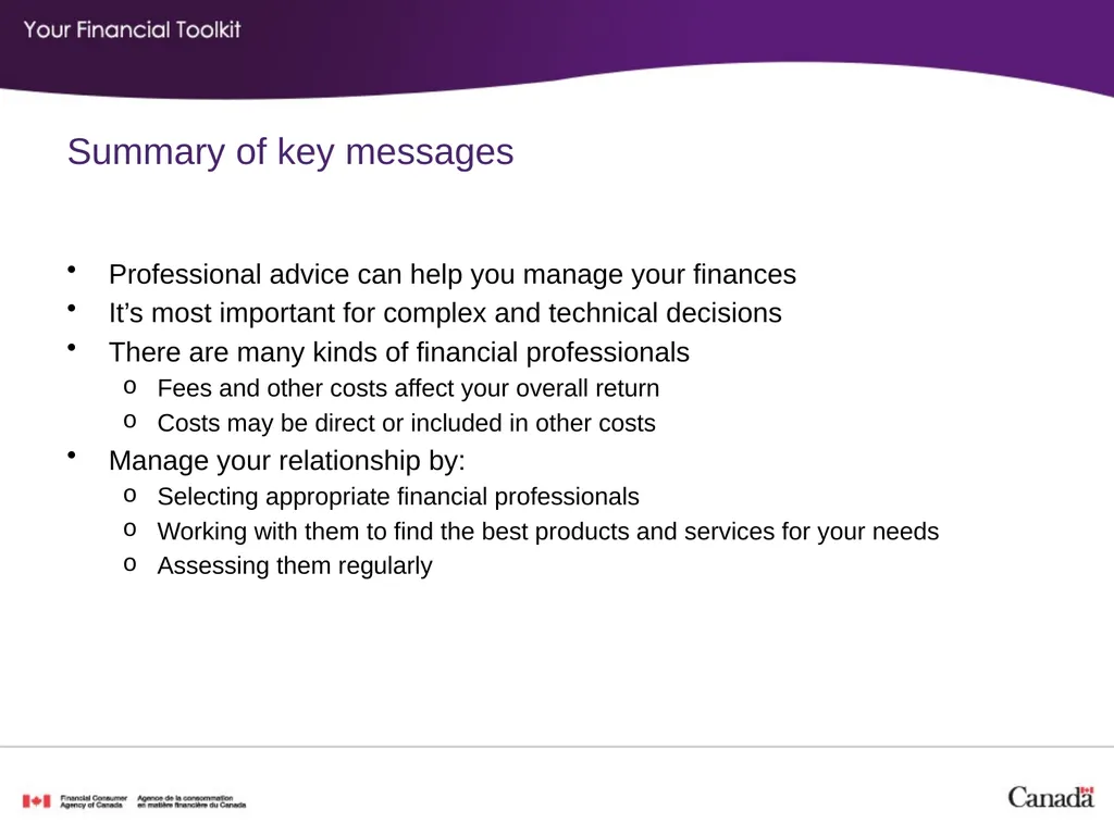 Financial planning Agenda Start time: ____ Break - slide 23 of 30