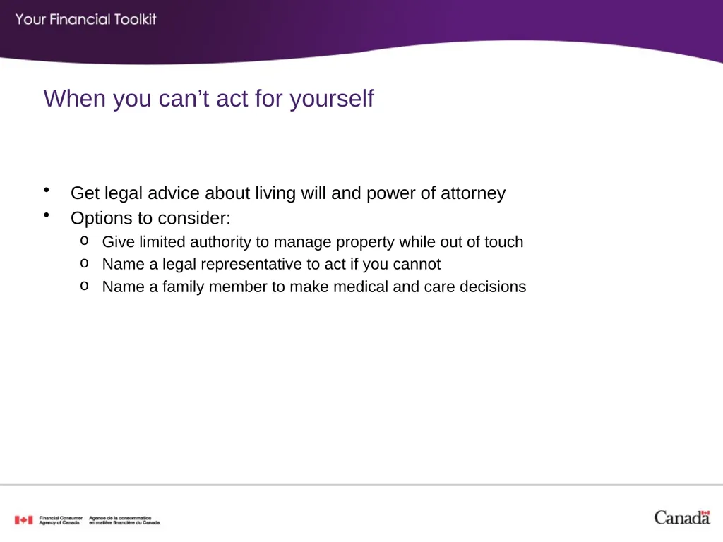 Financial planning Agenda Start time: ____ Break - slide 29 of 30