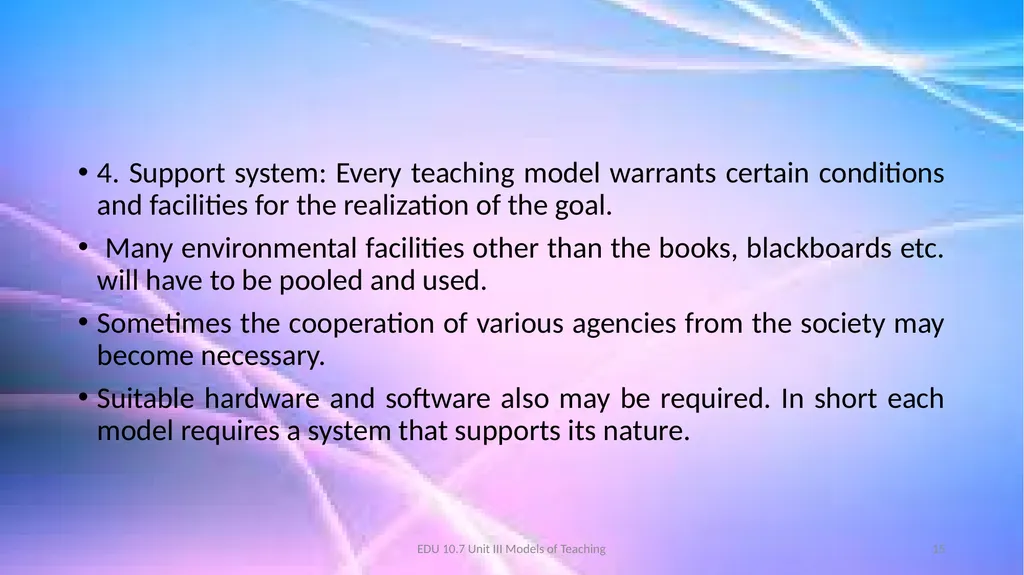 Models of Teaching A model for teaching is a - slide 15 of 42