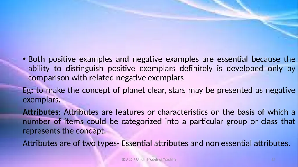 Models of Teaching A model for teaching is a - slide 22 of 42