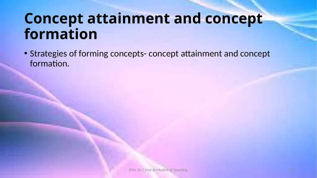 Models of Teaching A model for teaching is a - slide 19 of 42