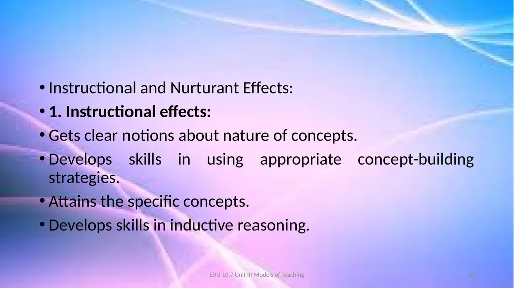 Models of Teaching A model for teaching is a - slide 32 of 42
