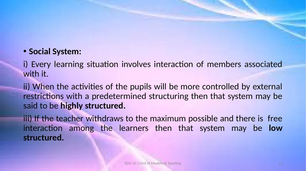 Models of Teaching A model for teaching is a - slide 13 of 42