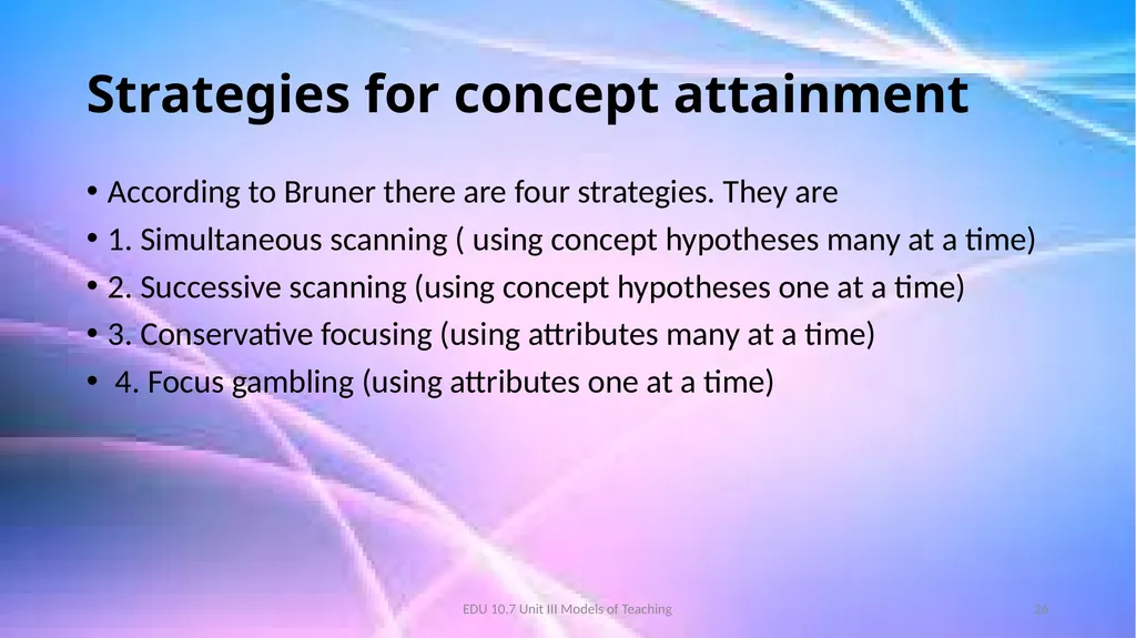 Models of Teaching A model for teaching is a - slide 26 of 42