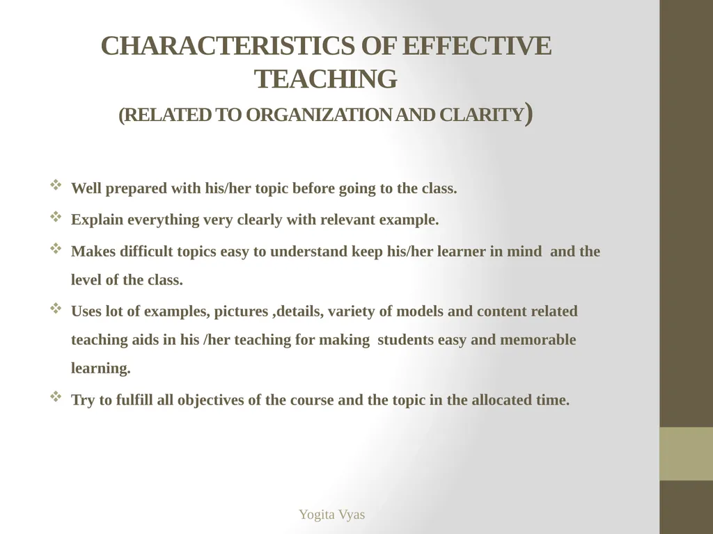 Topic- Teaching as a Profession Yogita Vyas - slide 9 of 27