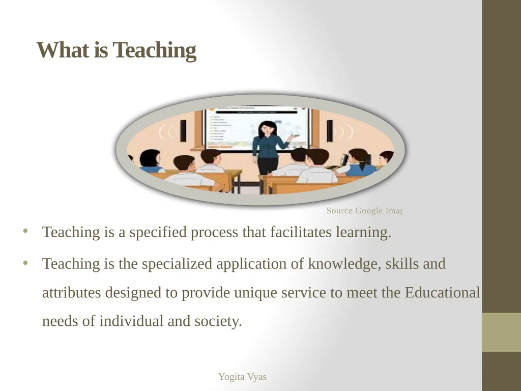 Topic- Teaching as a Profession Yogita Vyas - slide 4 of 27