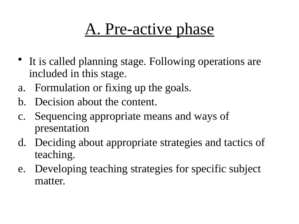 Operations of Teaching (Phases of Teaching) By Mr. - slide 5 of 8