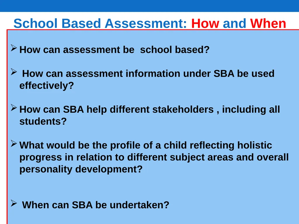 School Based Assessment (SBA) NCERT, New Delhi - slide 5 of 21