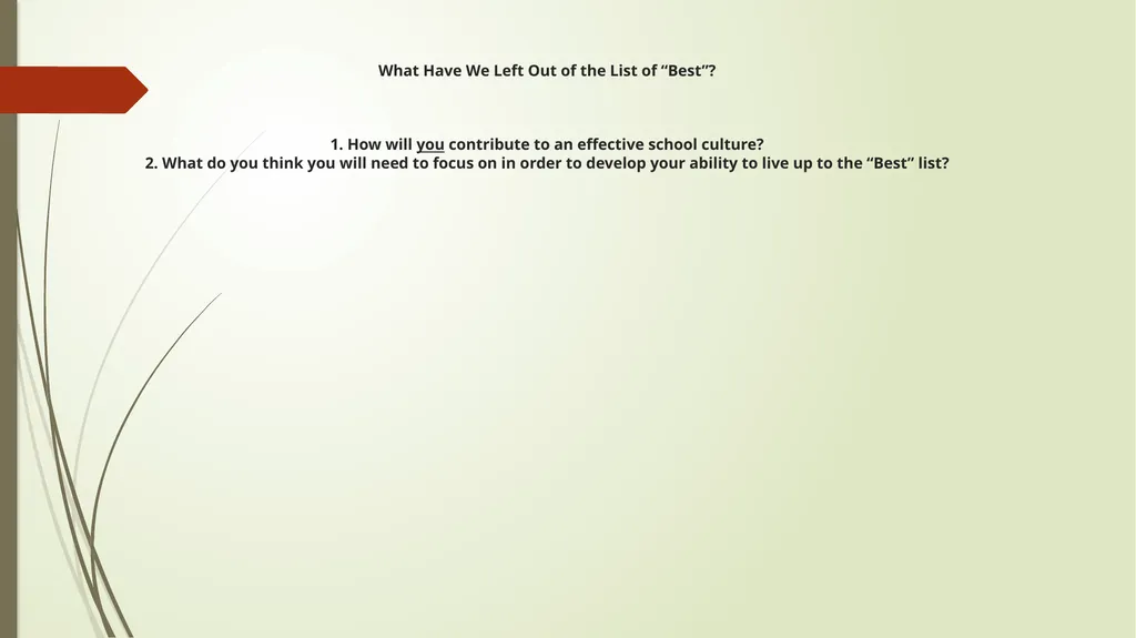 Building School Culture What is it? How do we - slide 24 of 24