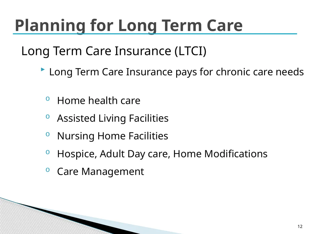 Long Term Care Planning Strategies Lisa McAree, - slide 12 of 23