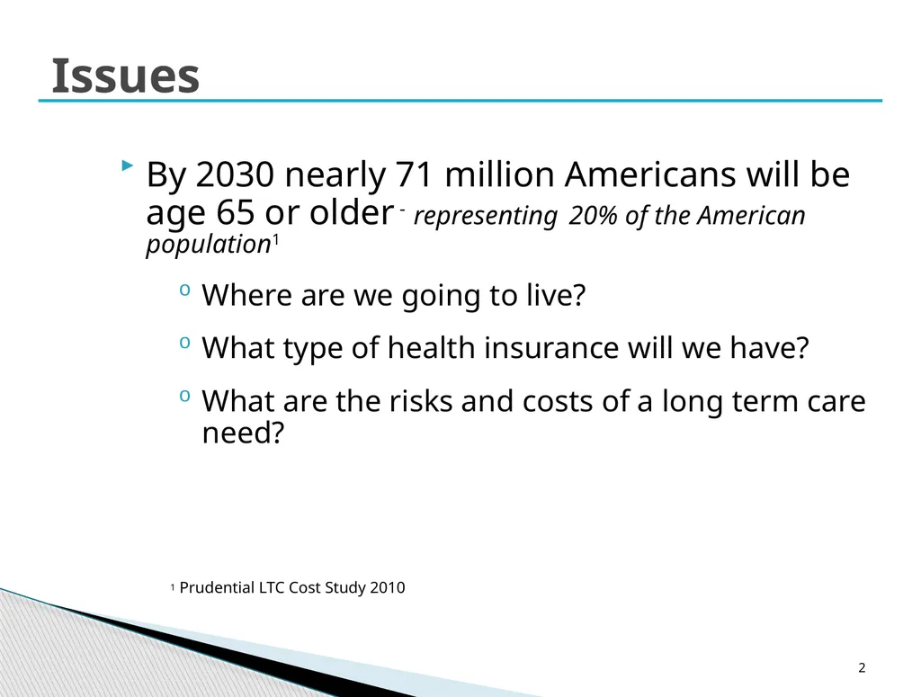 Long Term Care Planning Strategies Lisa McAree, - slide 2 of 23