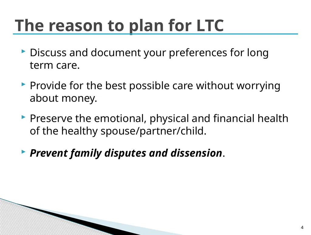 Long Term Care Planning Strategies Lisa McAree, - slide 4 of 23