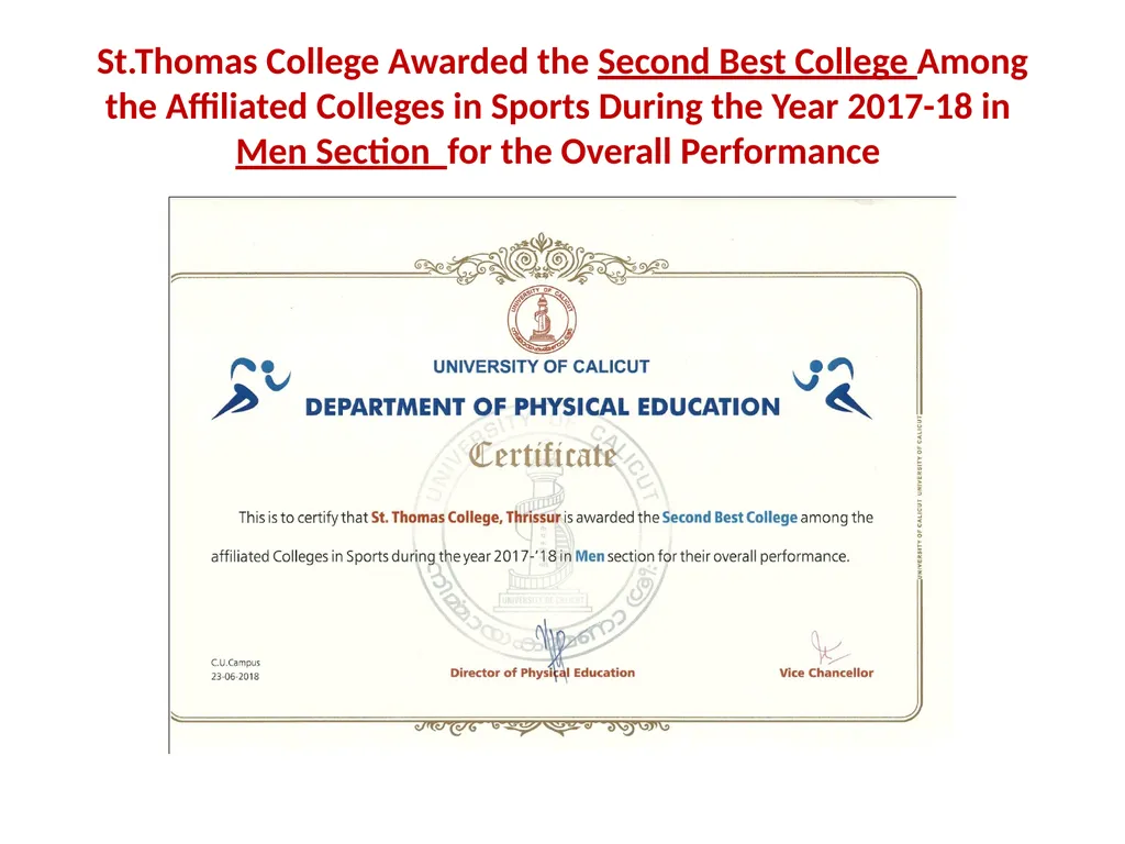 ST. THOMAS’ (Autonomous) COLLEGE Thrissur - slide 2 of 25
