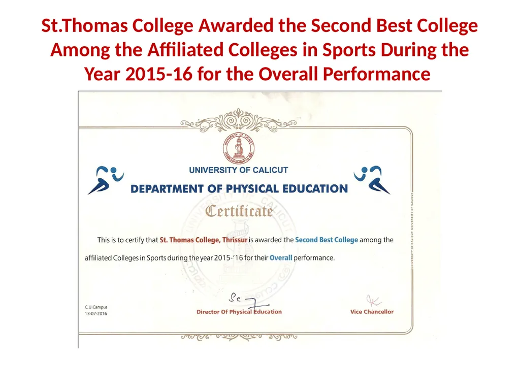 ST. THOMAS’ (Autonomous) COLLEGE Thrissur - slide 2 of 22