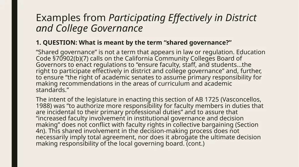 Participating Effectively in District and College - slide 10 of 34