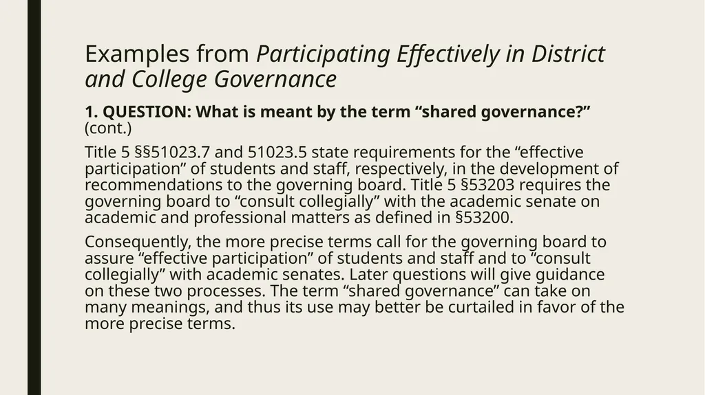Participating Effectively in District and College - slide 11 of 34