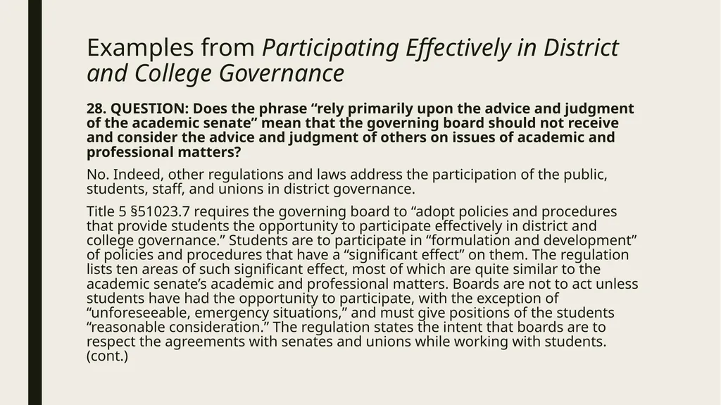 Participating Effectively in District and College - slide 13 of 34